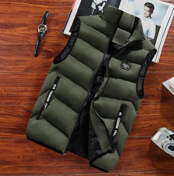 Men's Quilted High Collar Gilet