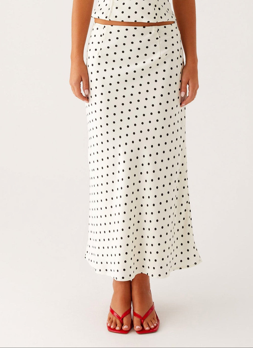 Lea Polka Dot Midi Skirt | Timeless Flair with Black Dots
