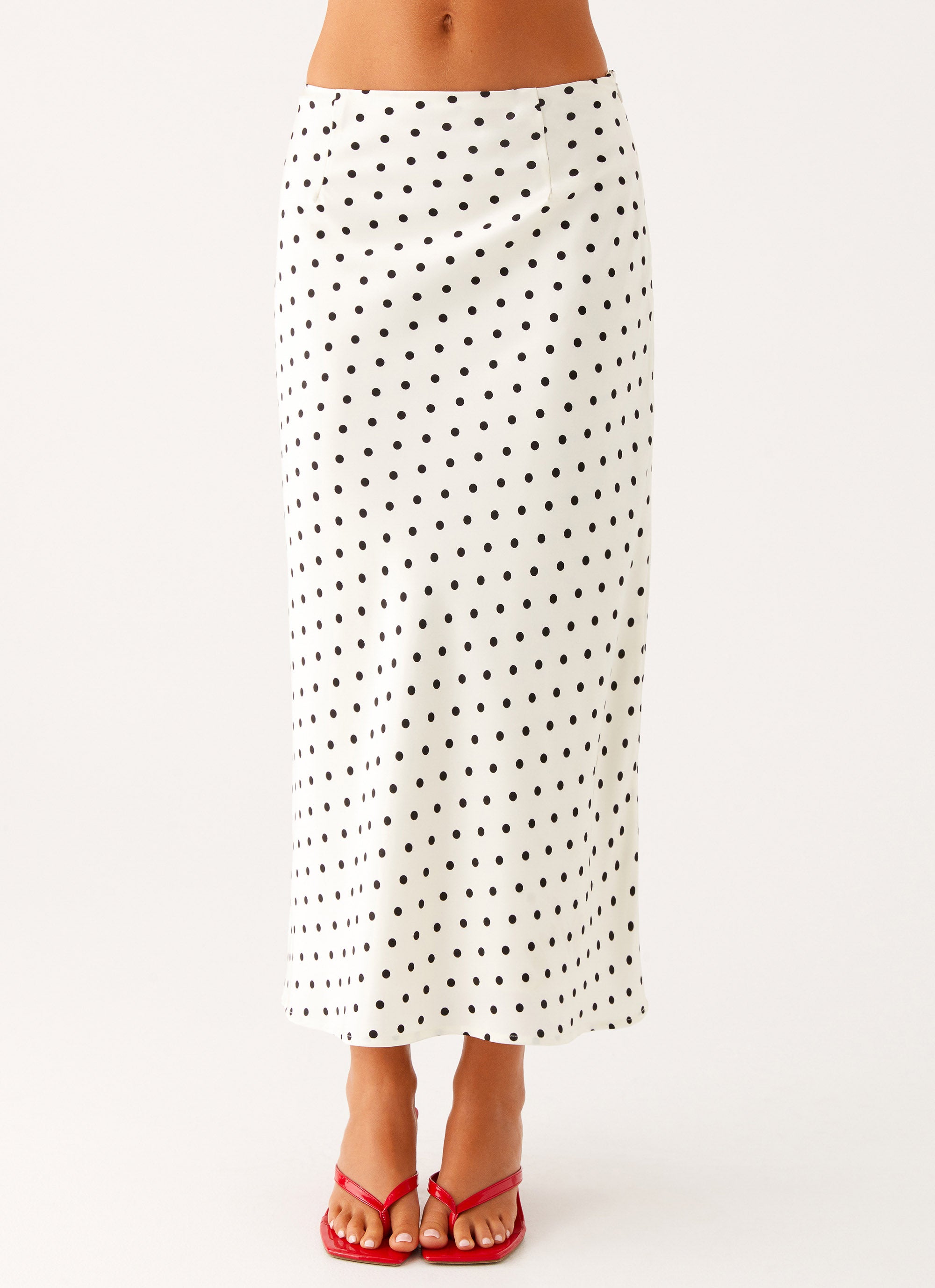 Lea Polka Dot Midi Skirt | Timeless Flair with Black Dots