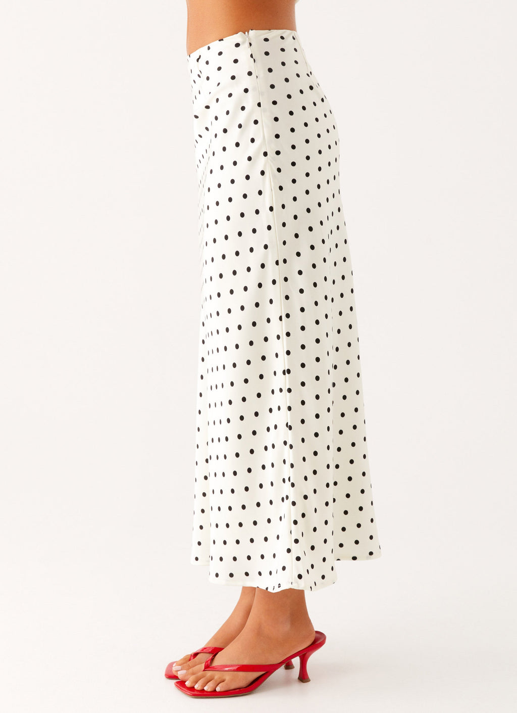 Lea Polka Dot Midi Skirt | Timeless Flair with Black Dots