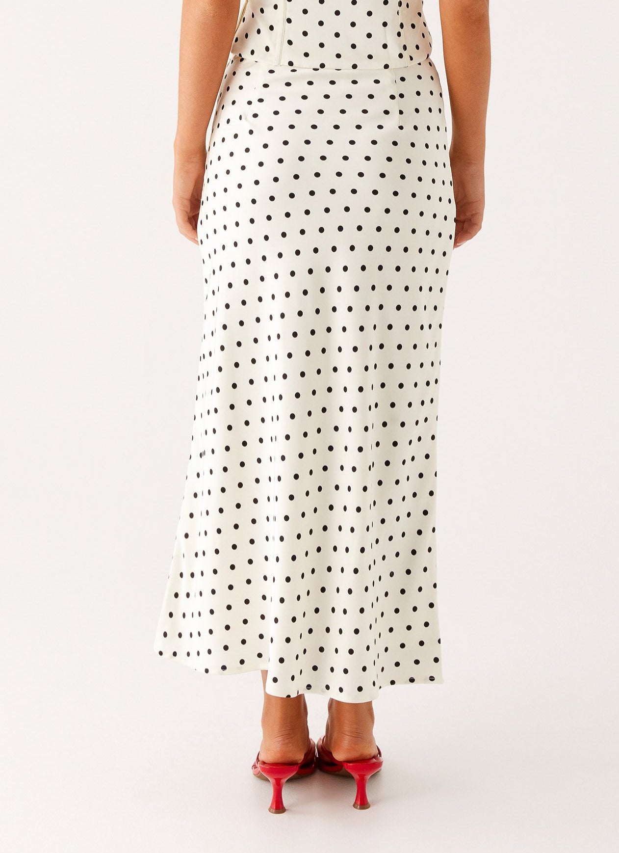 Lea Polka Dot Midi Skirt | Timeless Flair with Black Dots