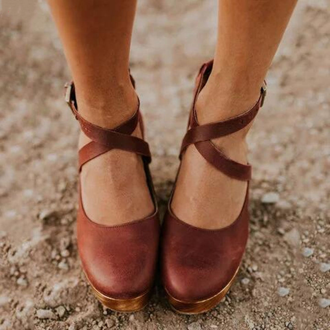 Teresa Comfortable Heels with Ankle Strap