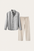Pisa Linen Set Long Sleeve Grey/Beige