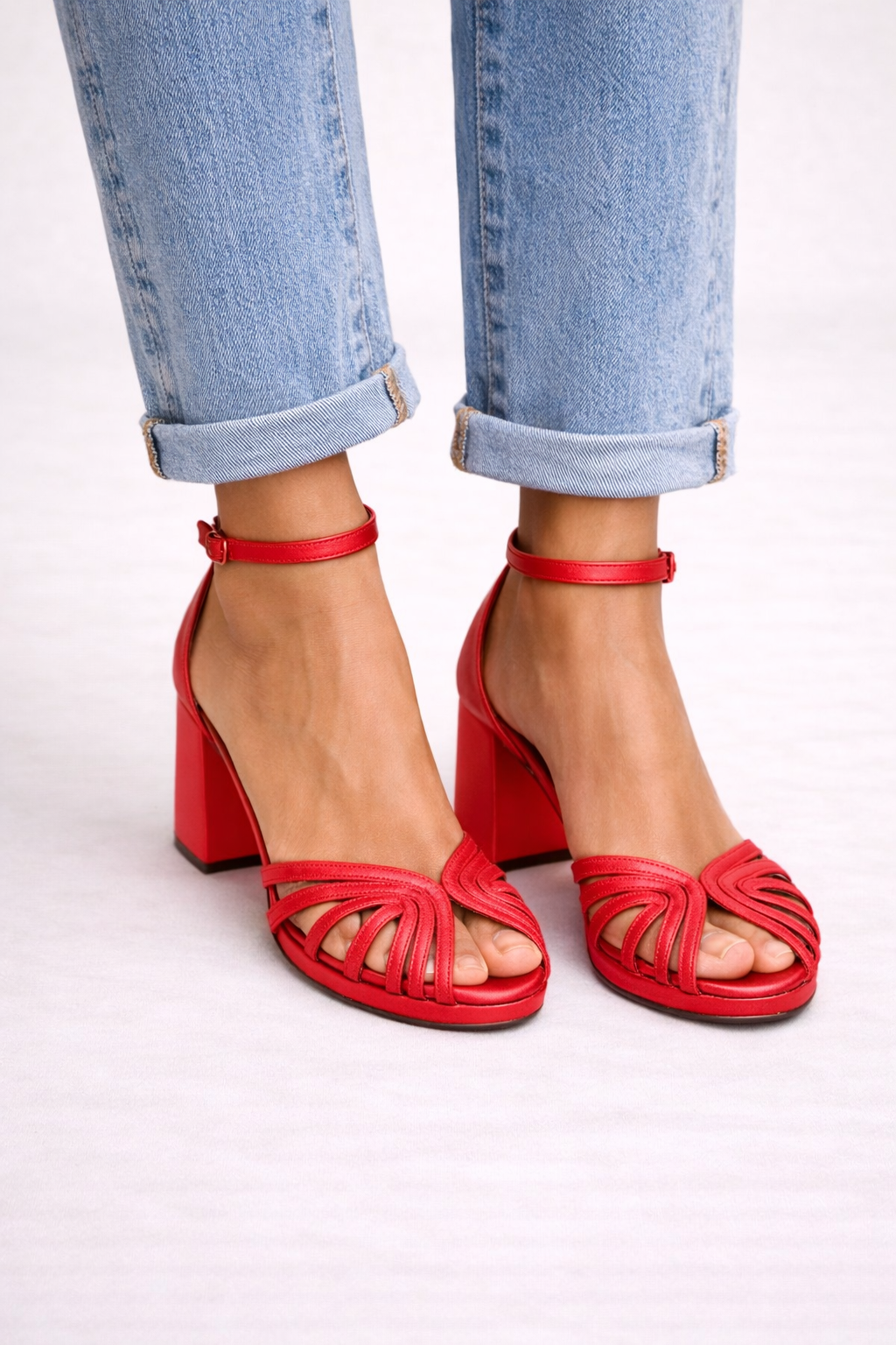 Women’s Open-Strap Sandals with Block Heel