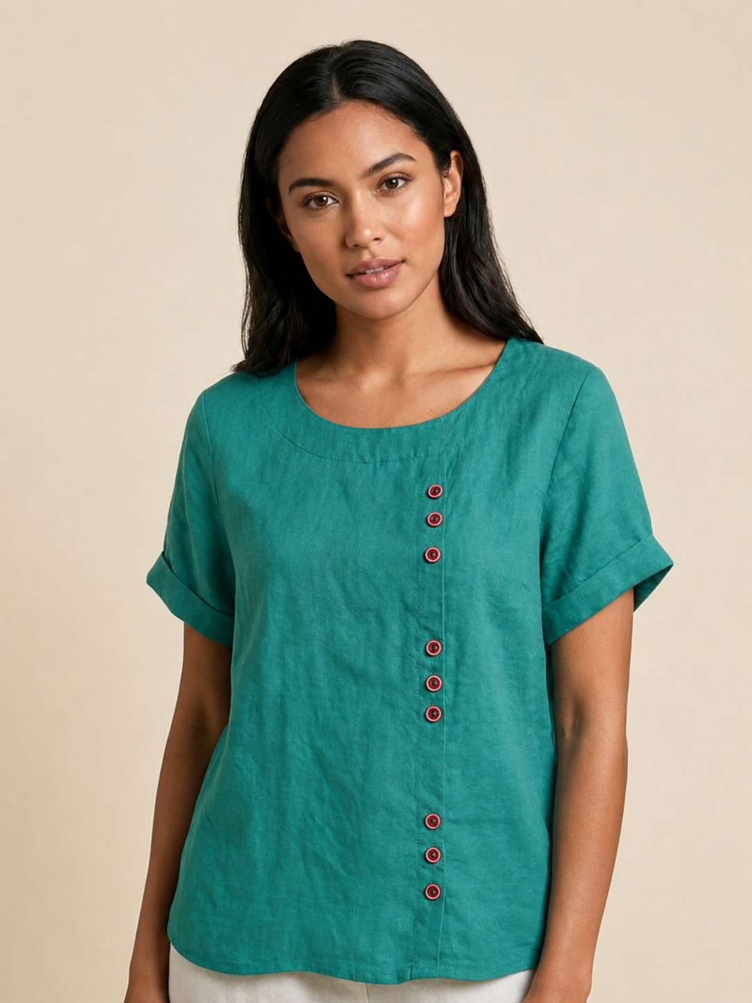 Foreen Relaxed Round-Neck Top