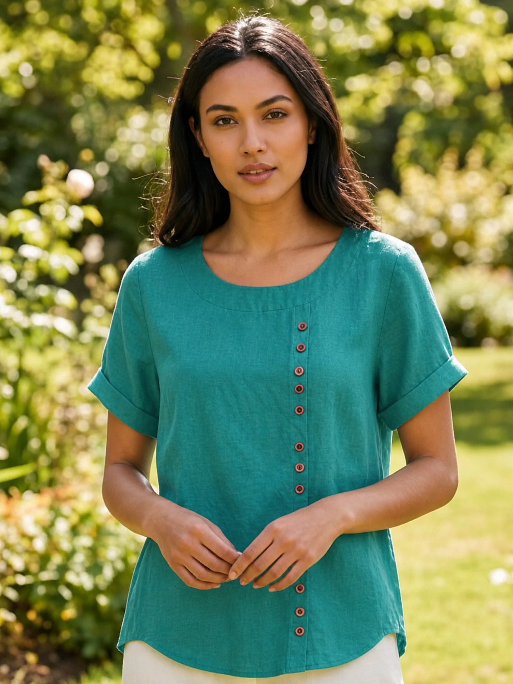 Foreen Relaxed Round-Neck Top