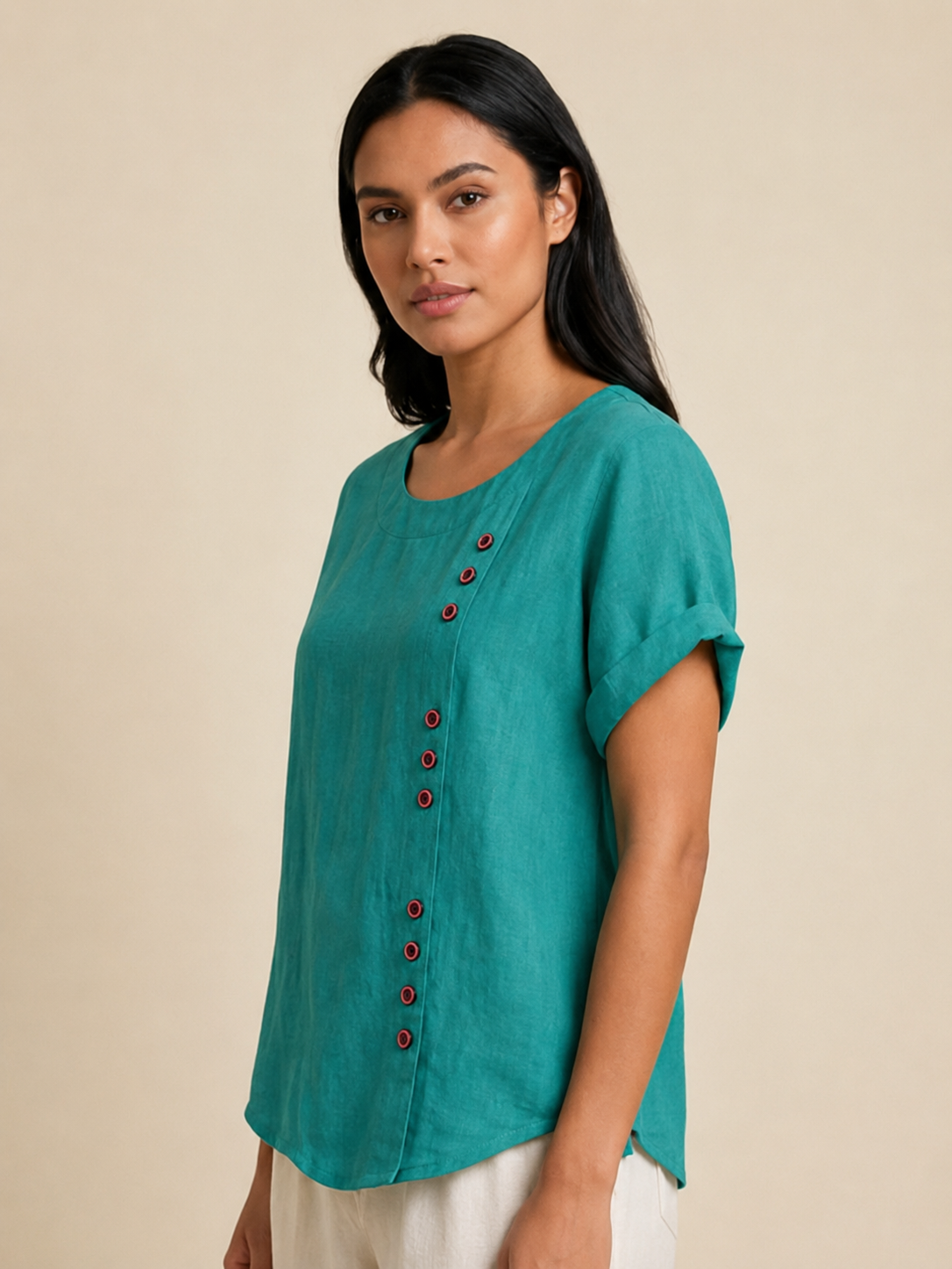 Foreen Relaxed Round-Neck Top