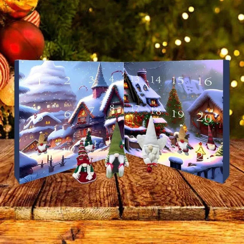 Christmas Advent Calendar with 5 Plush Gnomes for Festive Countdown 0