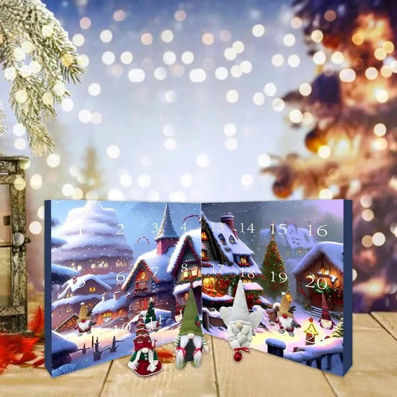 Christmas Advent Calendar with 5 Plush Gnomes for Festive Countdown 1