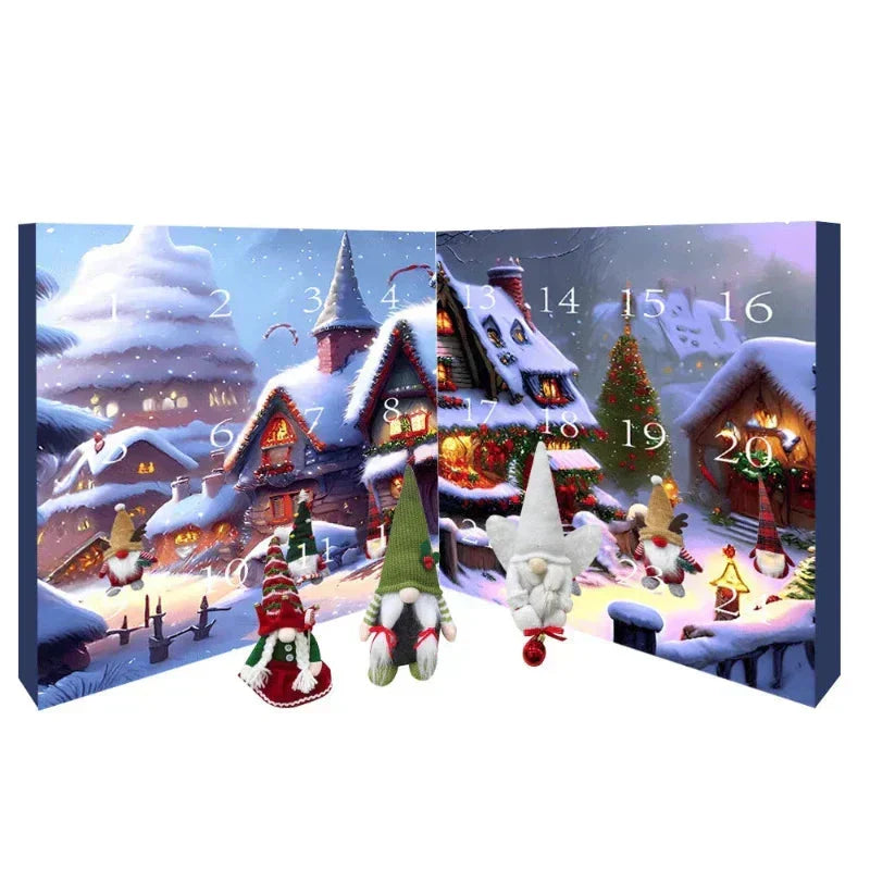 Christmas Advent Calendar with 5 Plush Gnomes for Festive Countdown 4