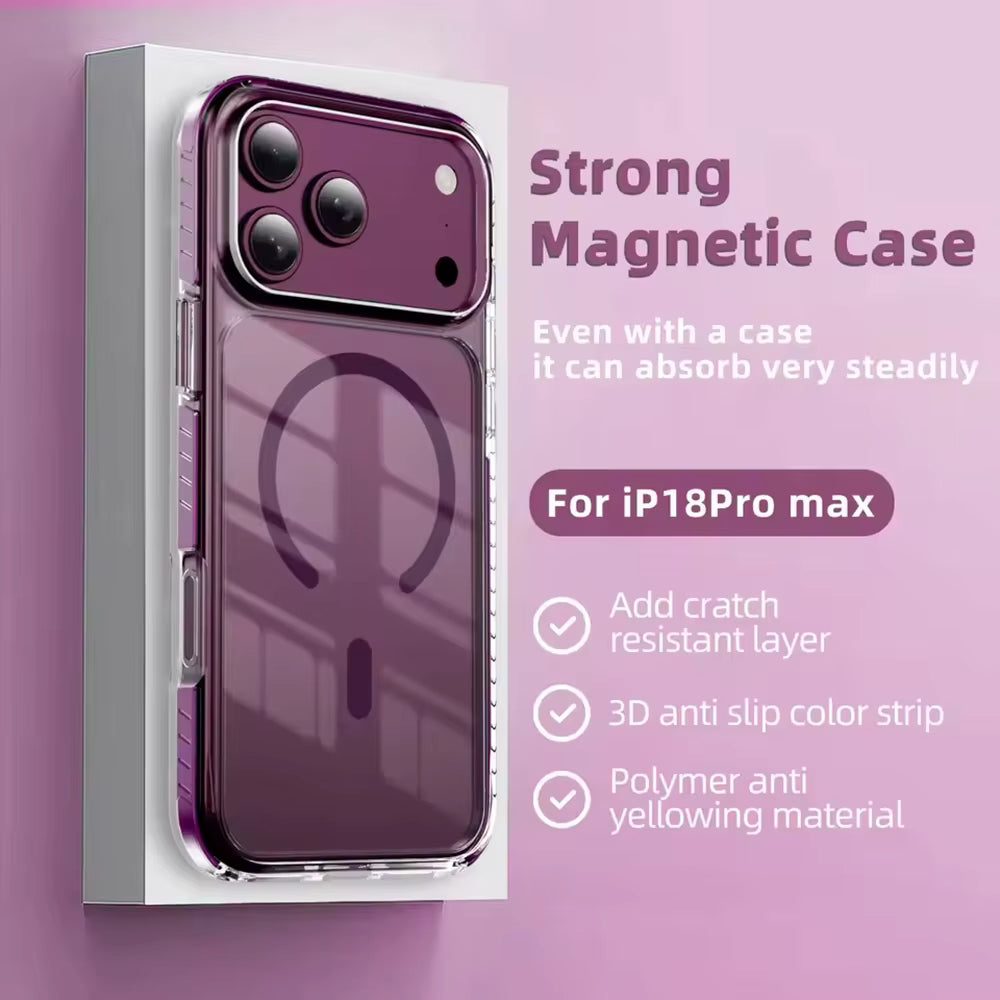 Clear MagSafe Compatible Magnetic Case for iPhone 17 and 18 Pro Max 0