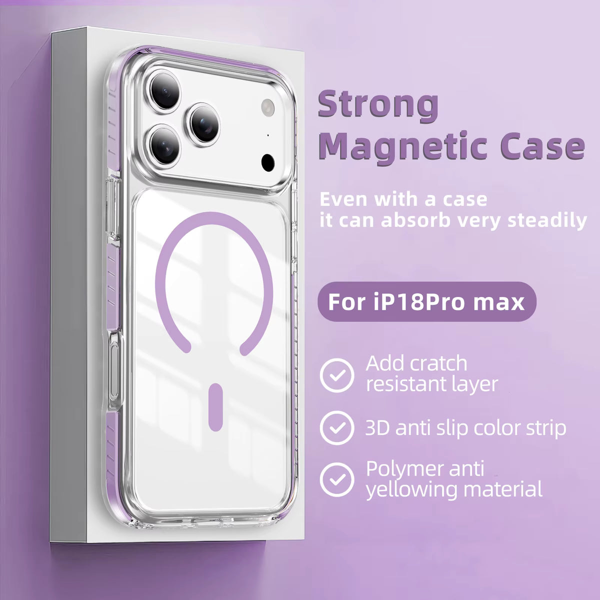 Clear MagSafe Compatible Magnetic Case for iPhone 17 and 18 Pro Max 12