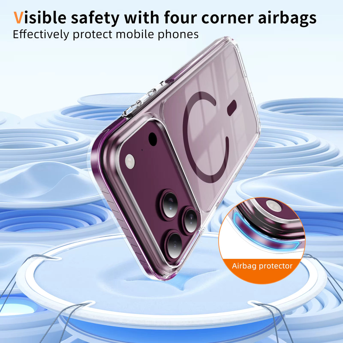 Clear MagSafe Compatible Magnetic Case for iPhone 17 and 18 Pro Max 3