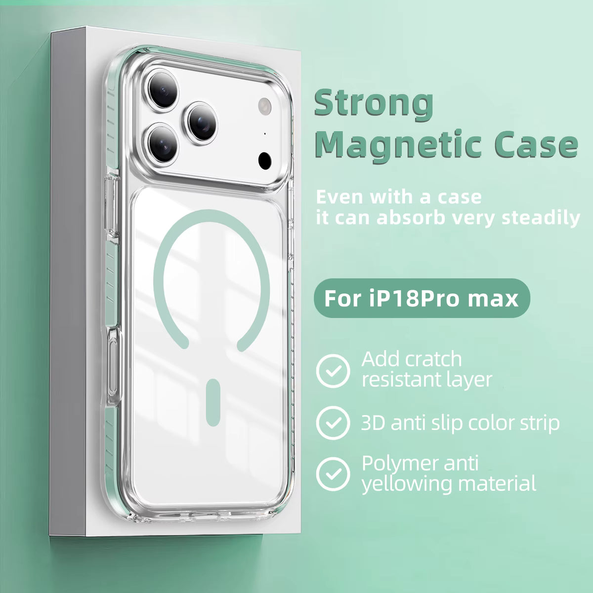 Clear MagSafe Compatible Magnetic Case for iPhone 17 and 18 Pro Max 8