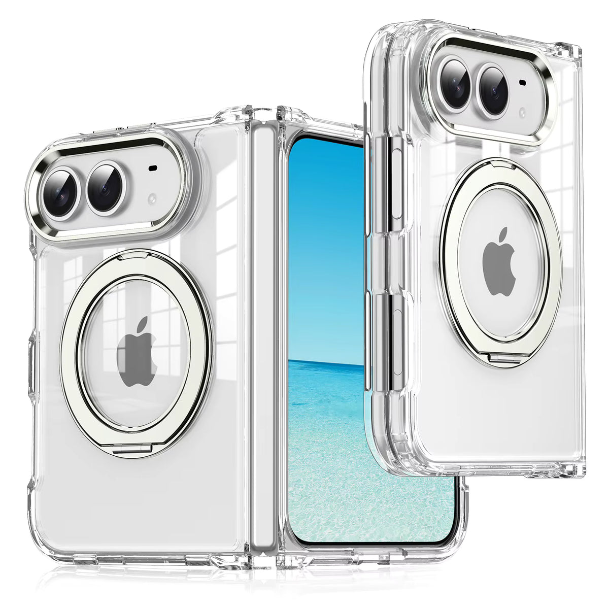 Clear Magnetic Kickstand Case for iPhone 18 Ultra with 360° Rotation 10