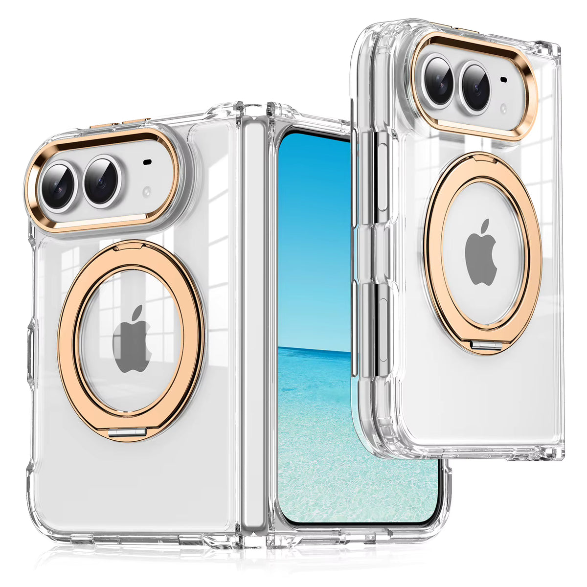 Clear Magnetic Kickstand Case for iPhone 18 Ultra with 360° Rotation 6