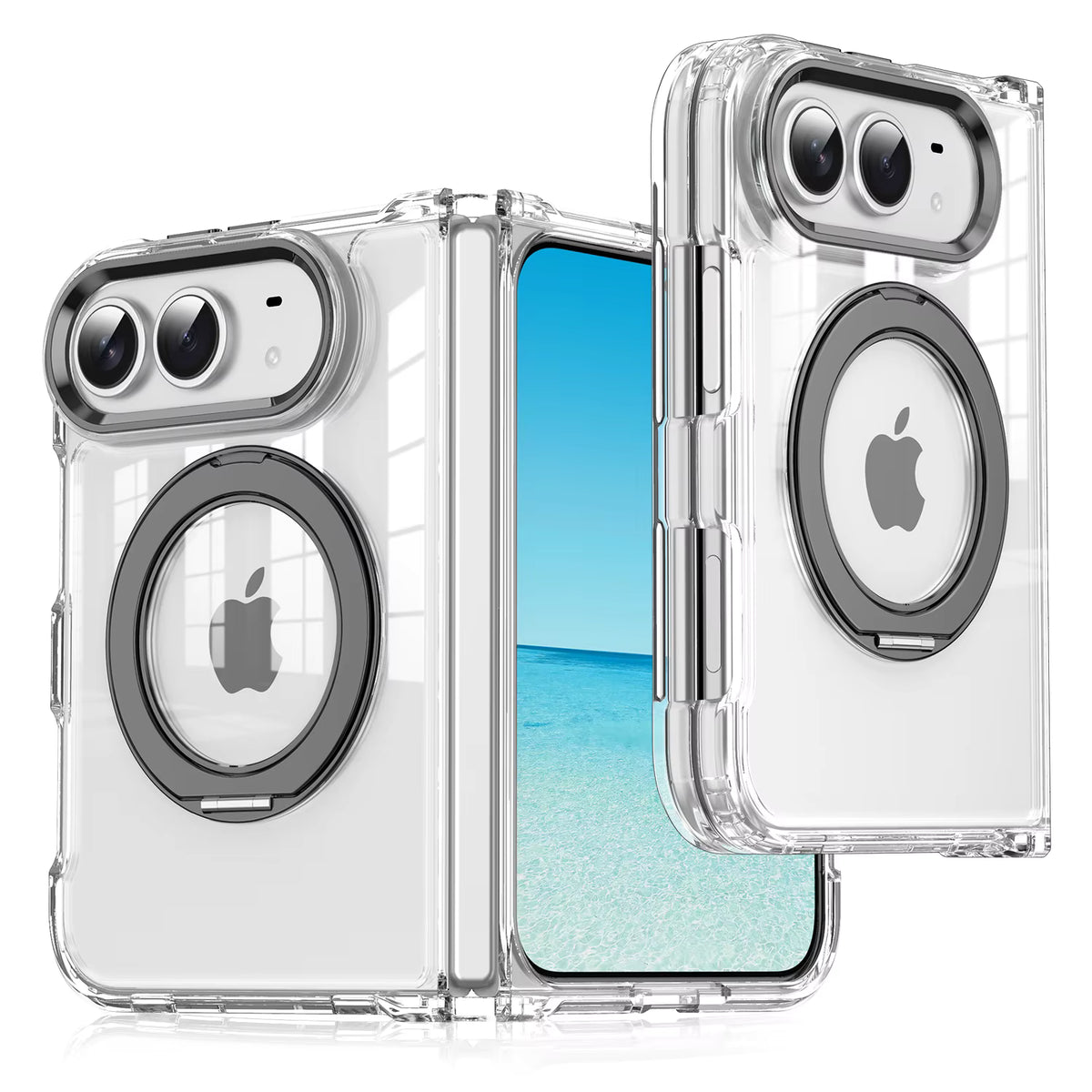 Clear Magnetic Kickstand Case for iPhone 18 Ultra with 360° Rotation 7