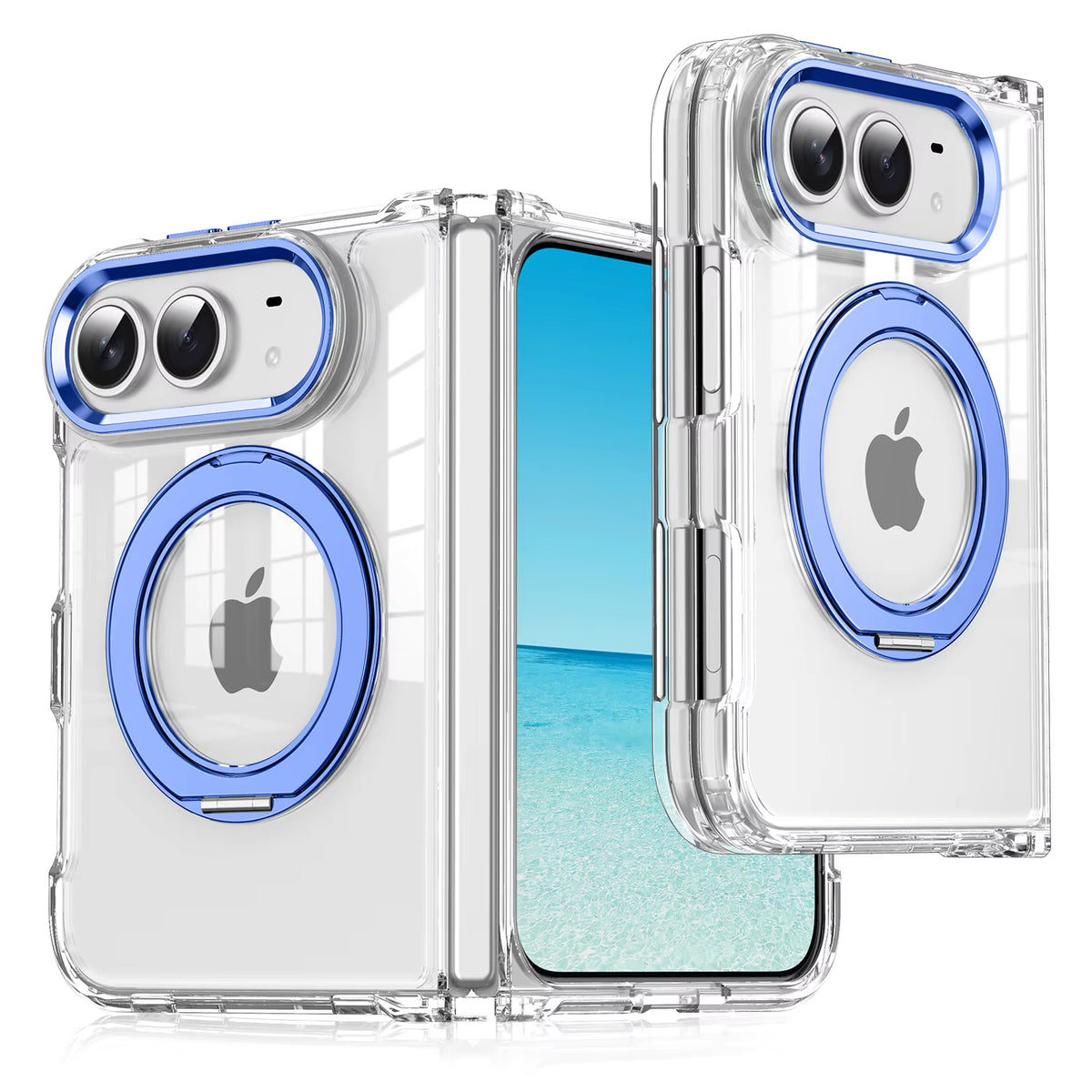 Clear Magnetic Kickstand Case for iPhone 18 Ultra with 360° Rotation 8
