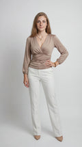 Women’s Top | Wrap Neckline | Long Sleeves