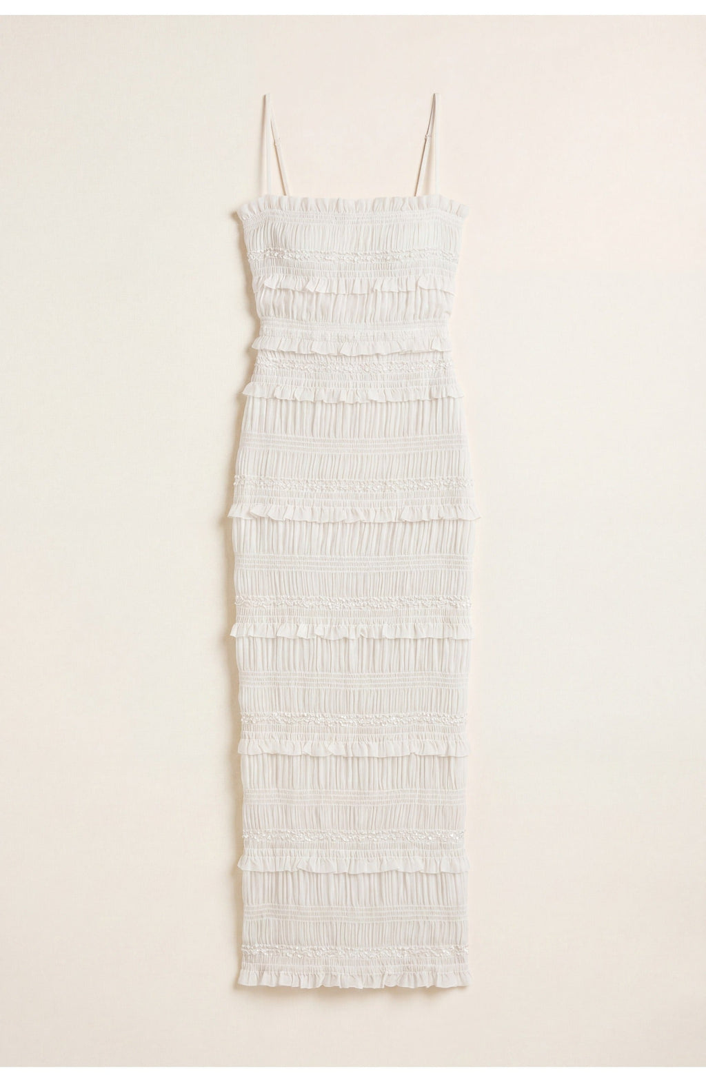 Ophélie Women’s Maxi Dress | Layered Fringe | Straight Straps