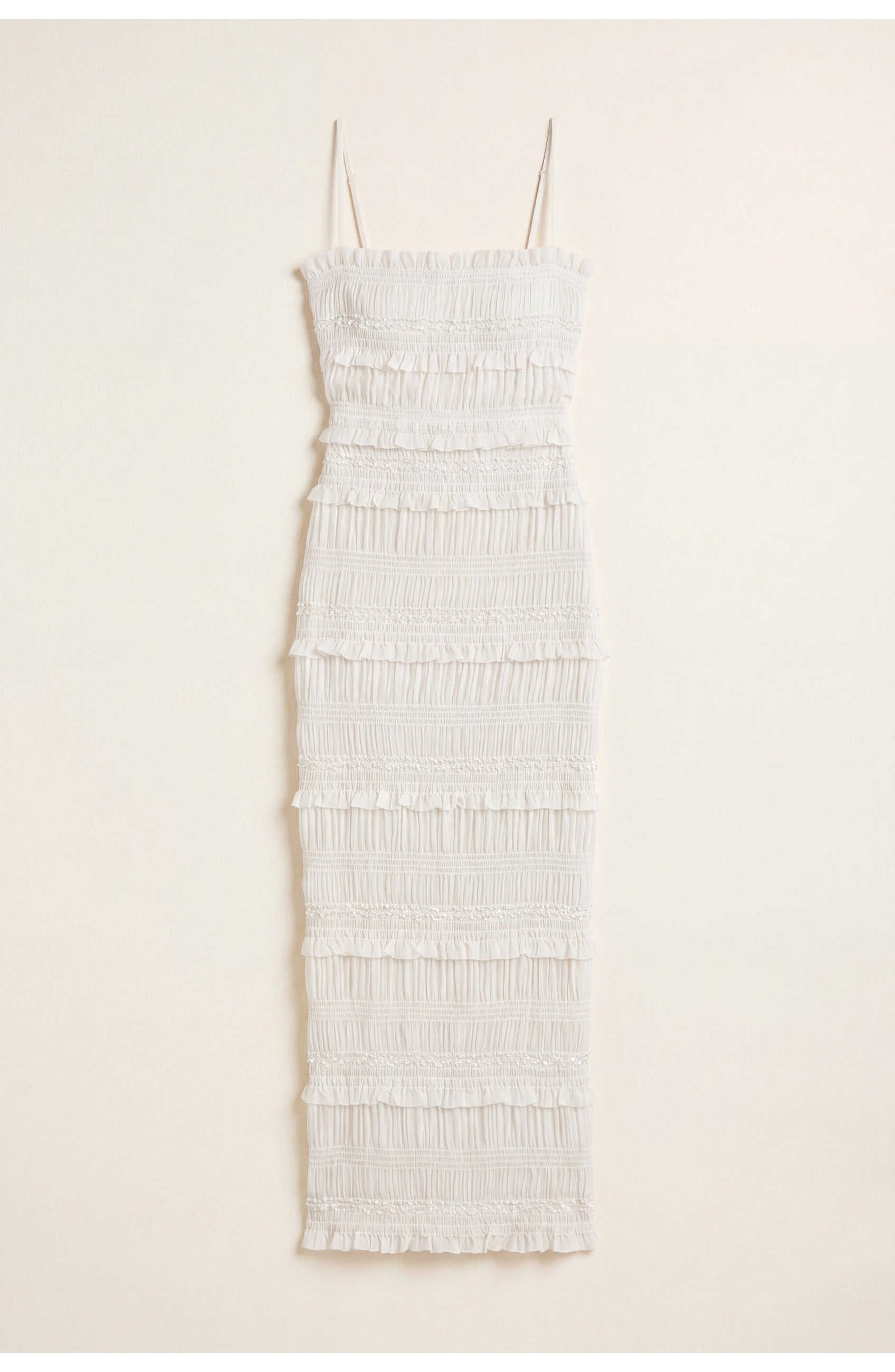 Ophélie Women’s Maxi Dress | Layered Fringe | Straight Straps