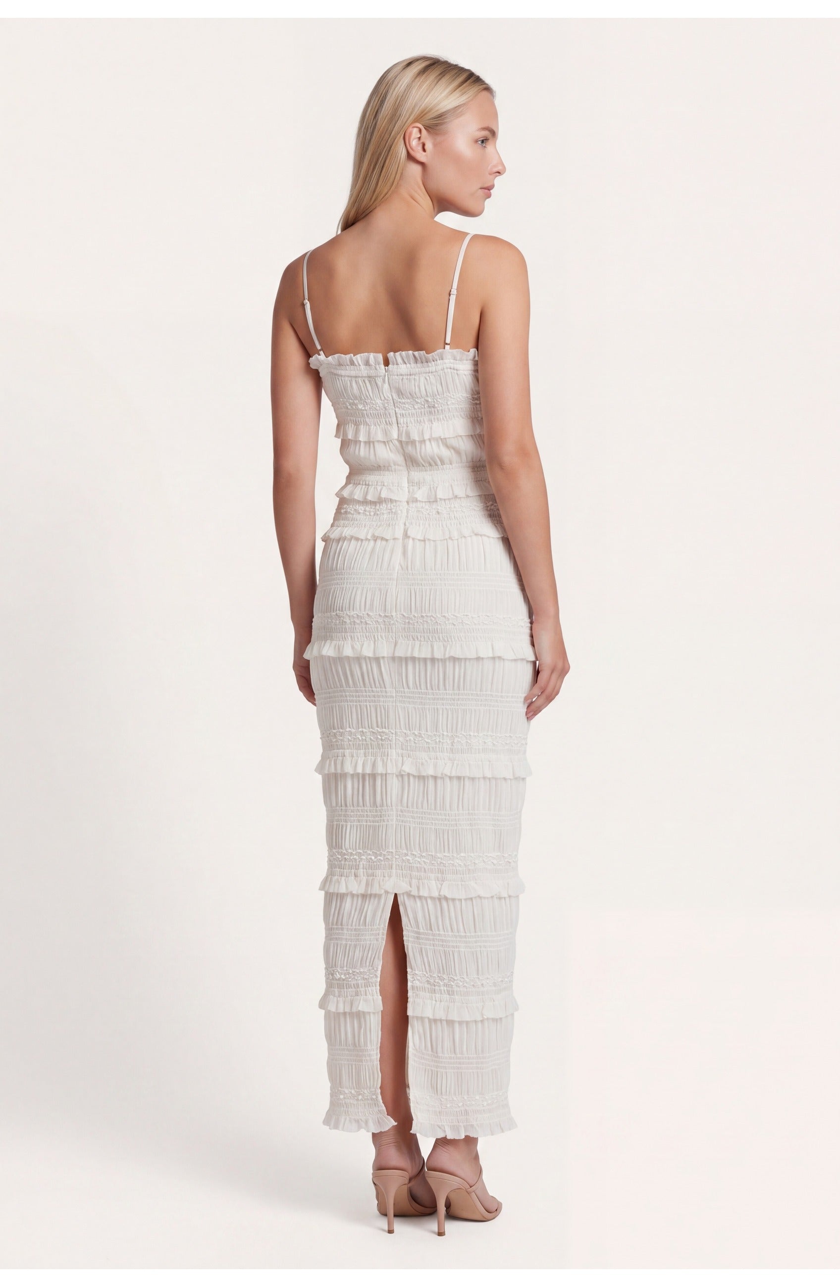 Ophélie Women’s Maxi Dress | Layered Fringe | Straight Straps