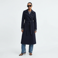 The Marylebone | Premium Wool & Cashmere Blend Lined Double-Breasted Coat - Navy