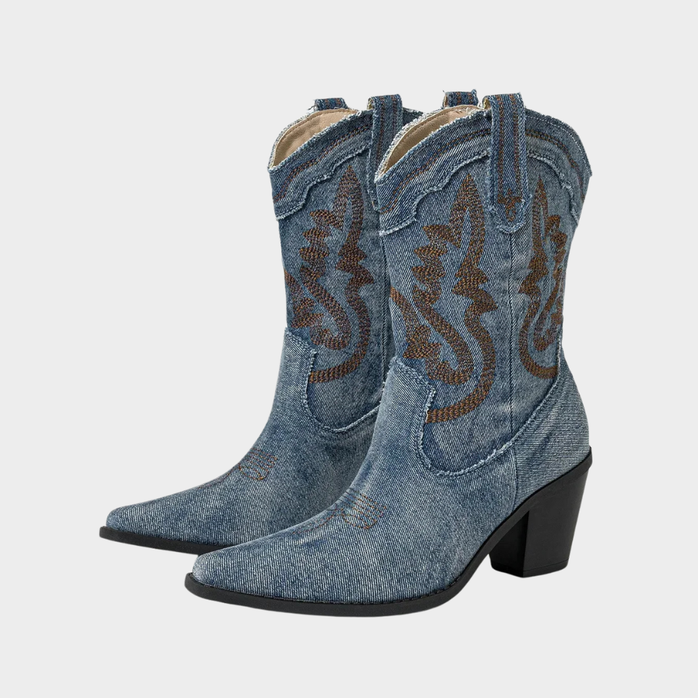 Women's Denim Cowboy Boots