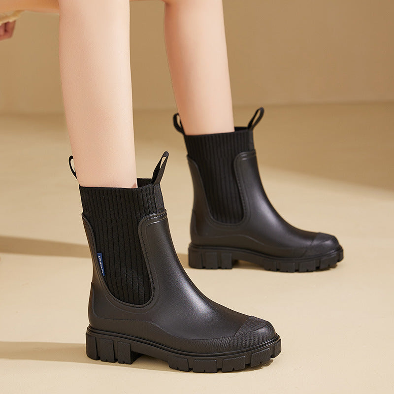 Women's Stylish Rain Boots with Anti-Slip Sole and Waterproof Construction