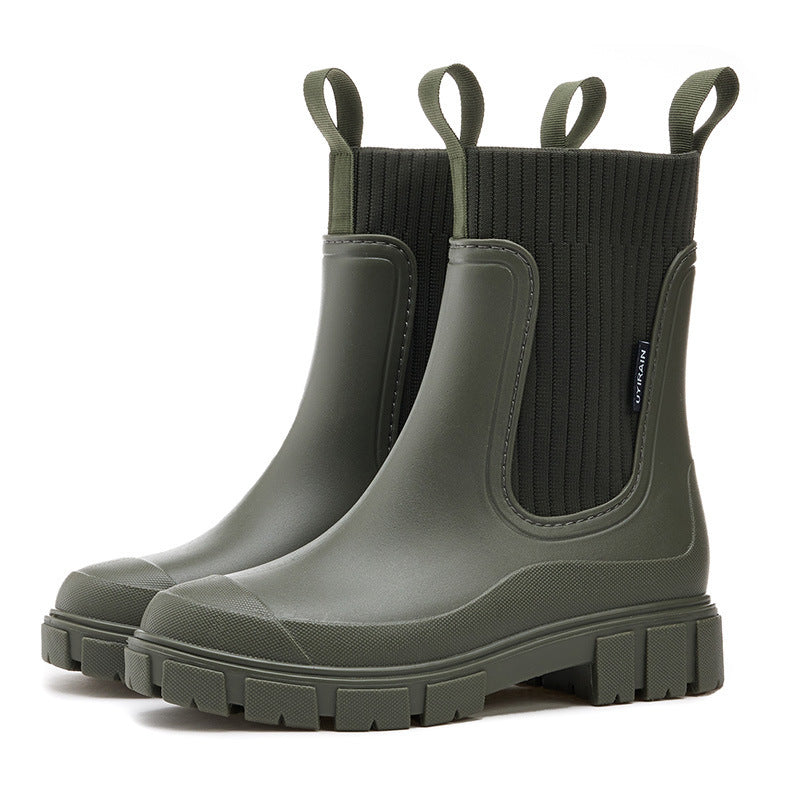 Women's Stylish Rain Boots with Anti-Slip Sole and Waterproof Construction