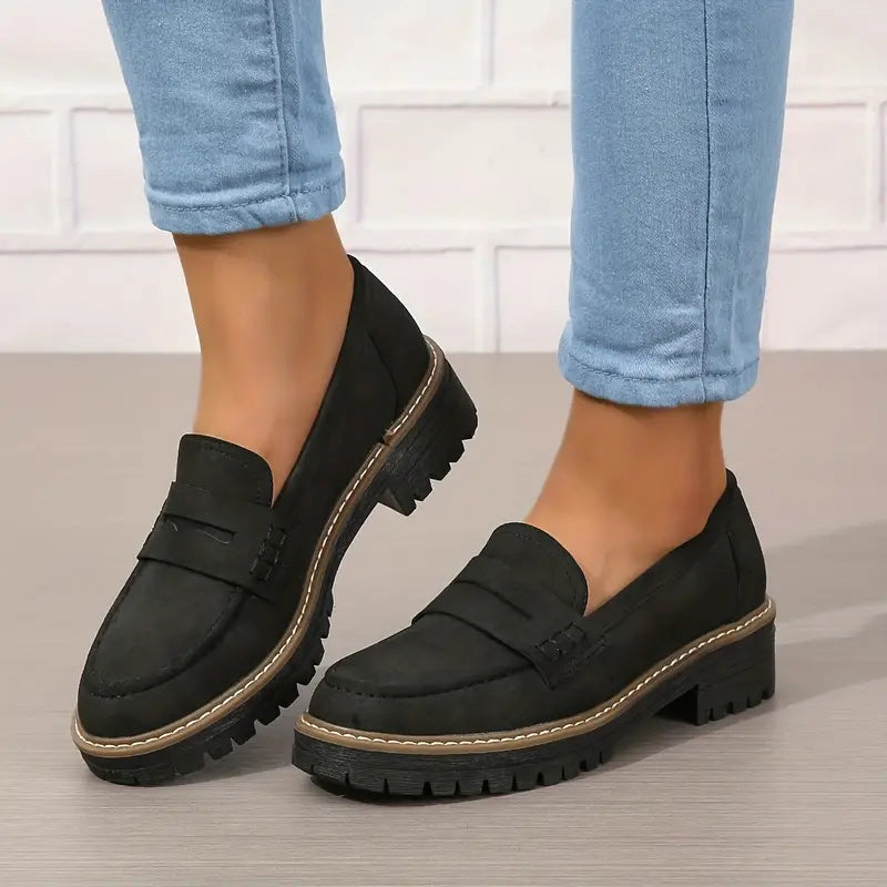 Women's Penny Loafers with Thick Sole