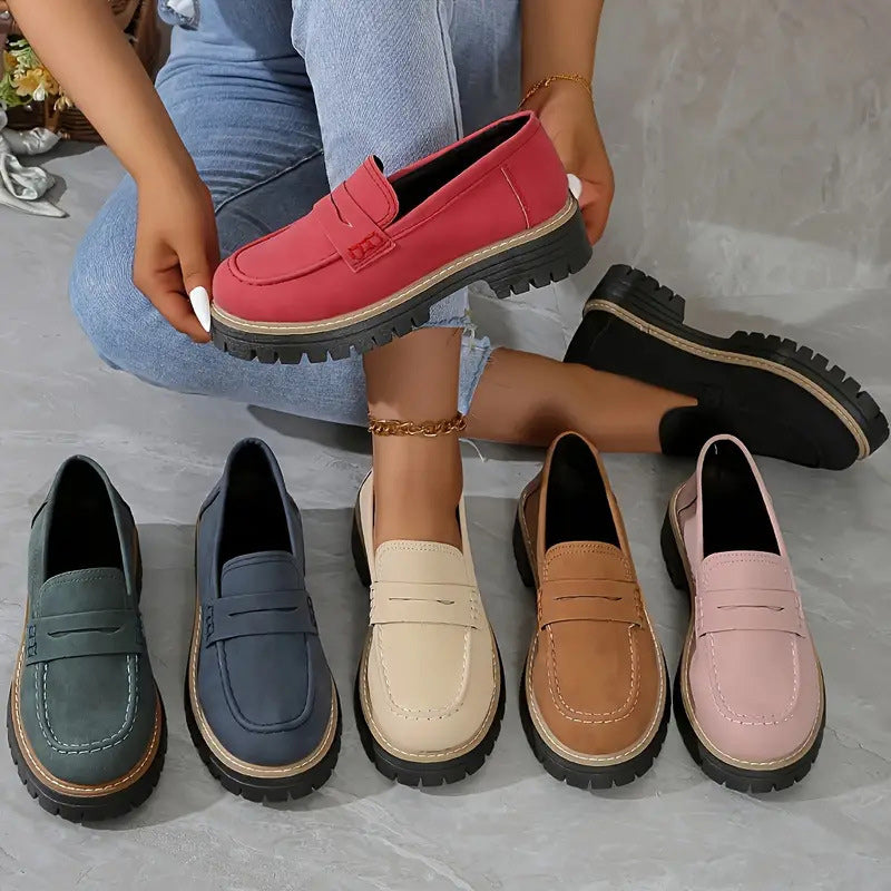 Women's Penny Loafers with Thick Sole