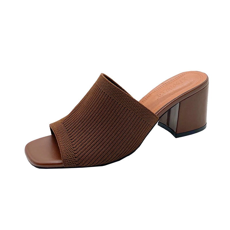 Women's Open-Toe Heeled Mules