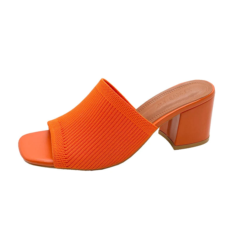 Women's Open-Toe Heeled Mules