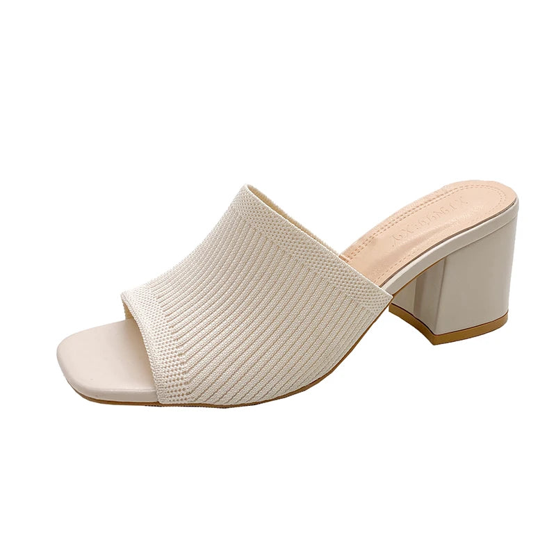 Women's Open-Toe Heeled Mules