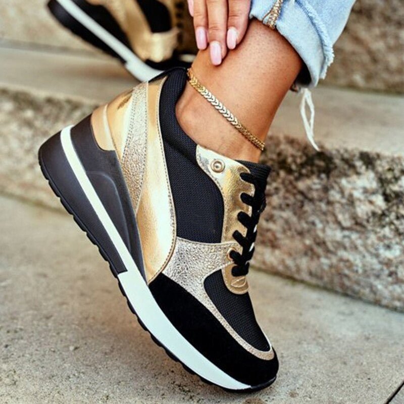 Women's Sneakers with Gold Accents Sneakers with Gold Accents