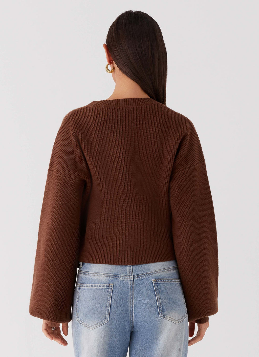 Darya Knitted Cardigan | Cropped Design with Wide Sleeves
