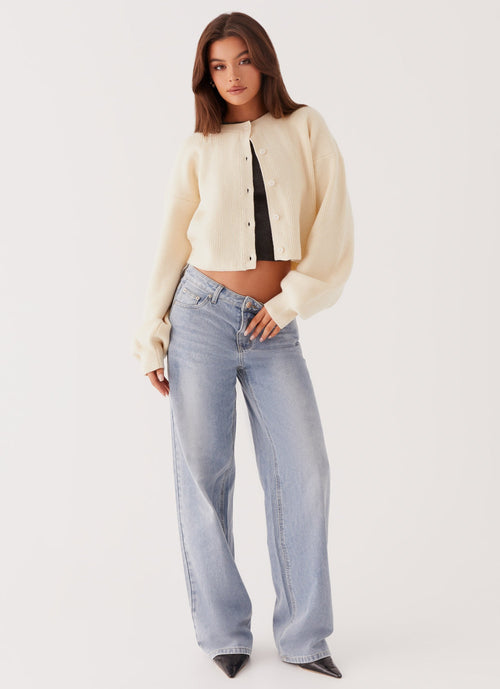 Darya Knitted Cardigan | Cropped Design with Wide Sleeves