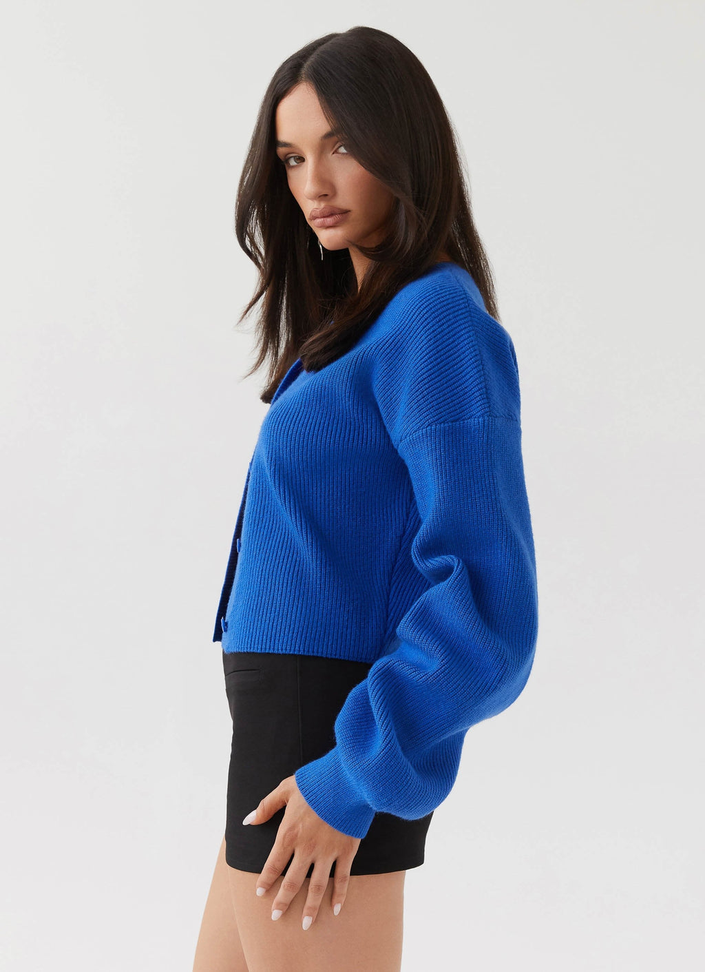 Darya Knitted Cardigan | Cropped Design with Wide Sleeves
