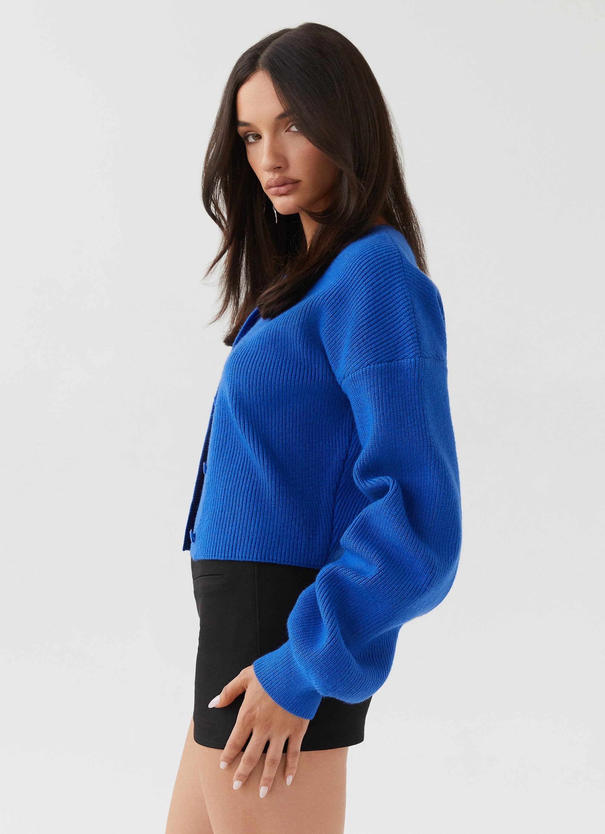 Darya Knitted Cardigan | Cropped Design with Wide Sleeves