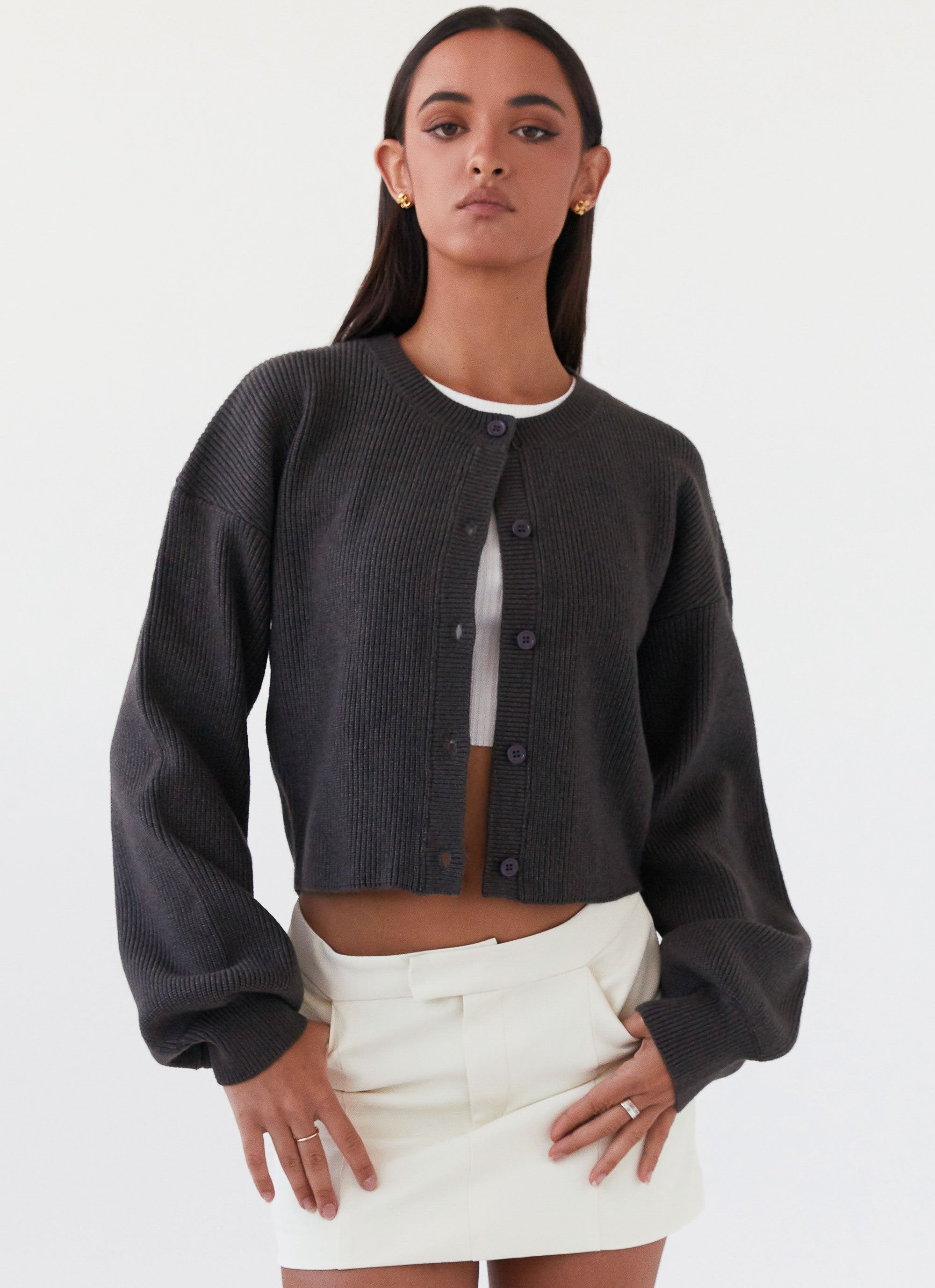 Darya Knitted Cardigan | Cropped Design with Wide Sleeves