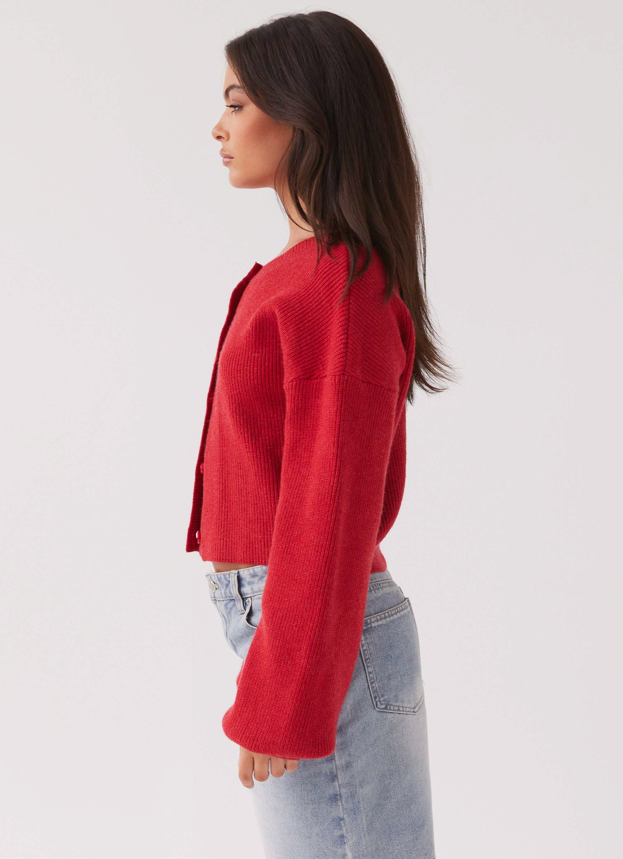 Darya Knitted Cardigan | Cropped Design with Wide Sleeves