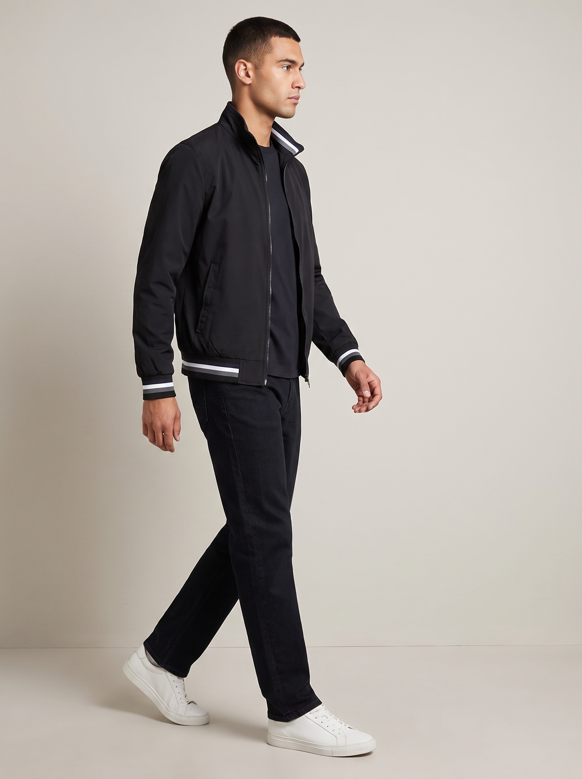 Decker | Men's Casual Slim-Fit Stand Collar Zip-Up Jacket