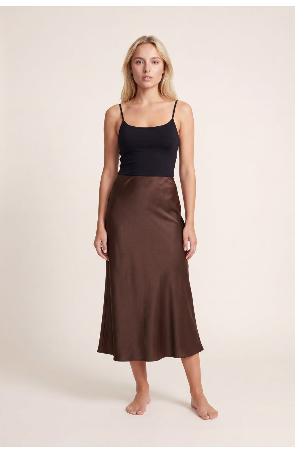Women’s Satin Midi Skirt | A-Line | High Waist