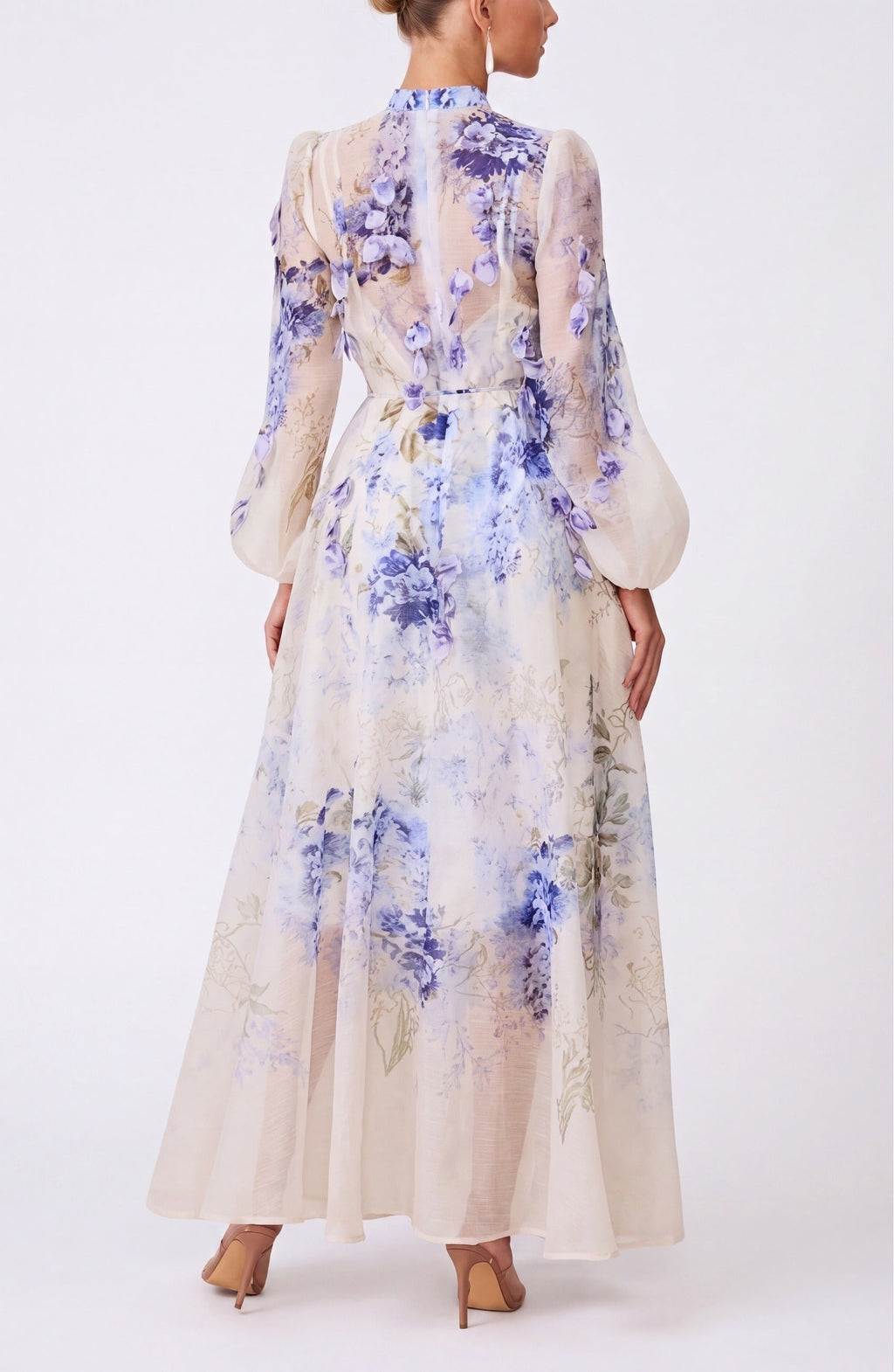 Laure Women’s Maxi Dress | Blue Floral Print | Elegant Long Dress