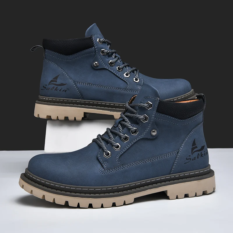 Leather Lace-Up Hiking Boots
