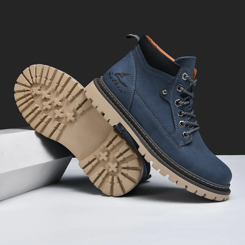 Leather Lace-Up Hiking Boots