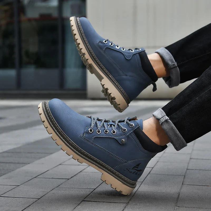 Leather Lace-Up Hiking Boots