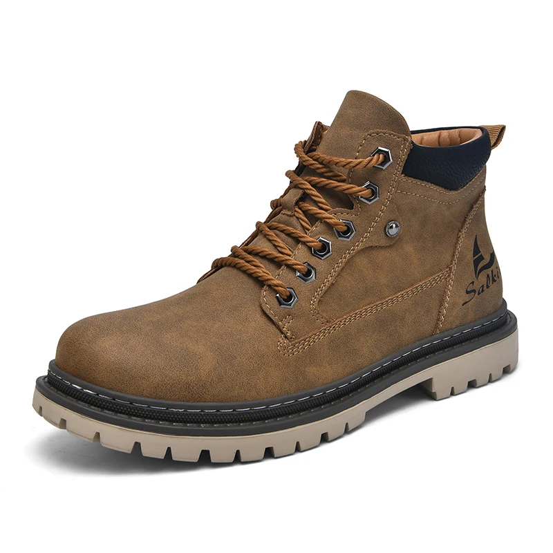 Leather Lace-Up Hiking Boots