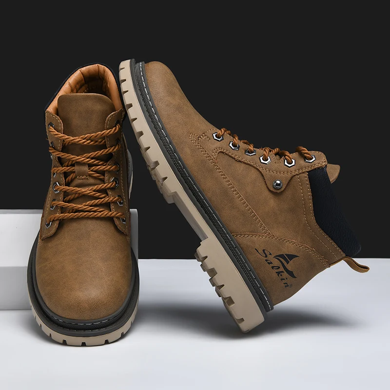 Leather Lace-Up Hiking Boots